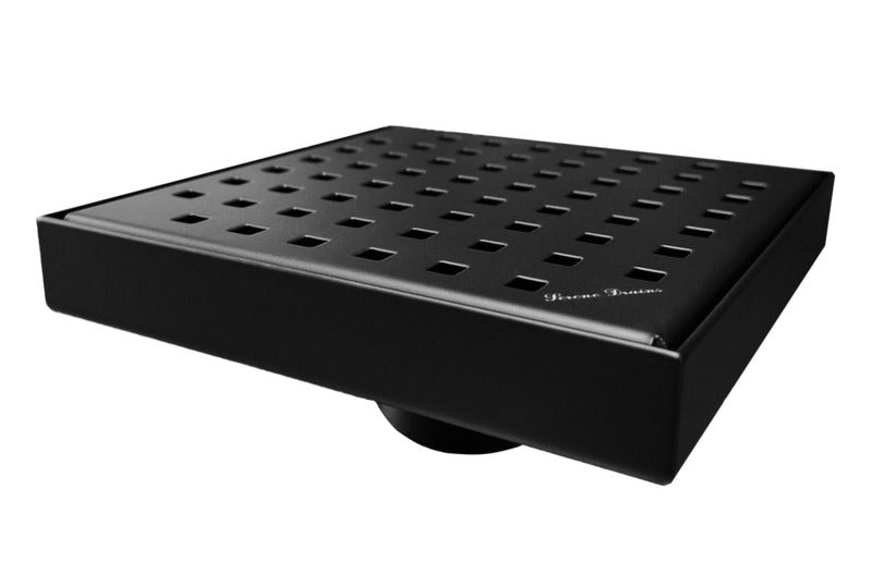 SereneDrains Square Shower Drain Traditional Square 6 Black