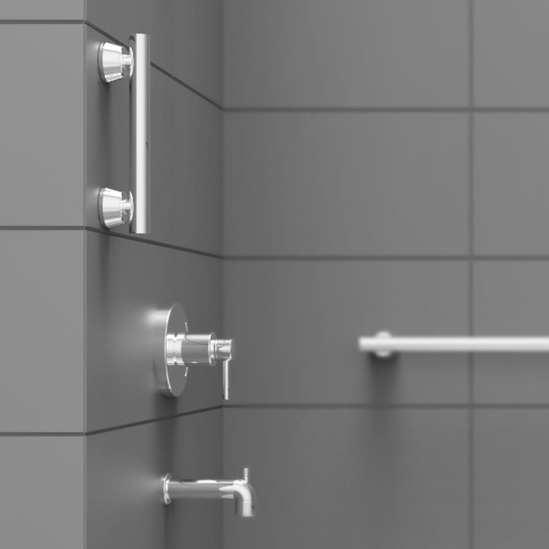 Invisia Linear Grab Bar Support Rail - 18 Inch