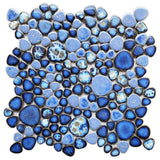 Mosaic Porcelain Tile Mancala Pebble Series - Deep Blue