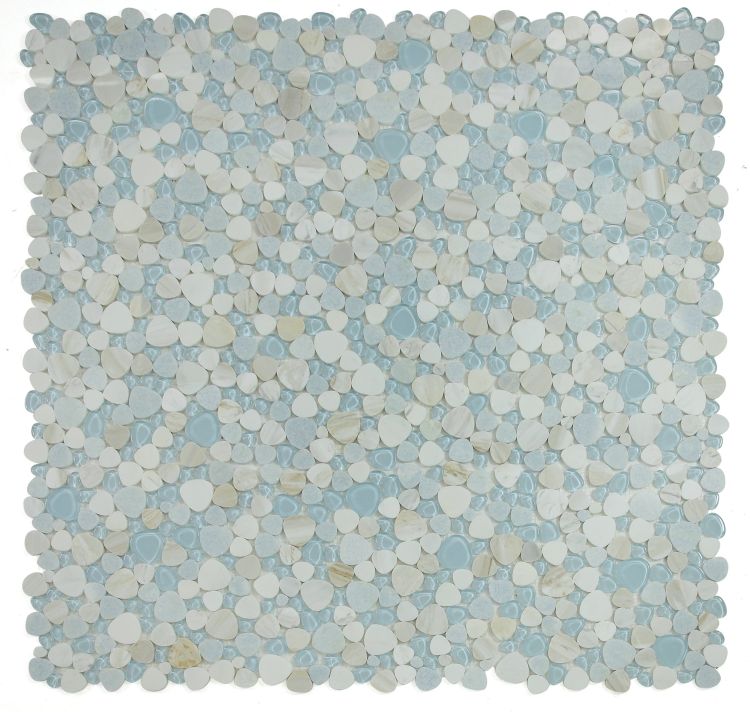 Mosaic Marble and Glass in Pebble look - Sky