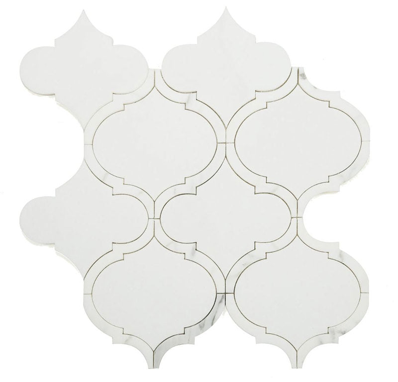 Arabesque Shape Thassos Marble - Precious Bianco