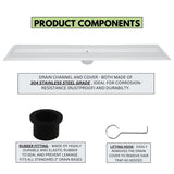SereneDrains Linear Shower Drain Tile Insert Matte White 24
