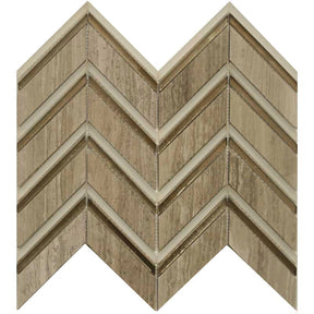 Chevron Carrara Honed and Glass - Graystone Blend