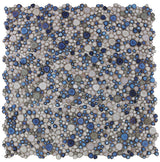Mosaic Porcelain Tile Mancala Pebble Series - Atlas Blue
