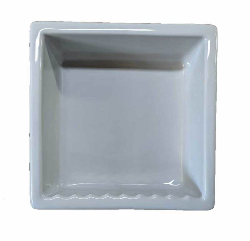 Recessed Shampoo Square Porcelain Sterling Silver