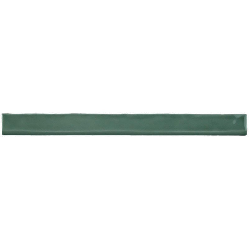 Kaleidoscope Handmade Ceramic Tile Bullnose 1x12 - Green