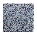 Mosaic Handmade Porcelain Penny Round - Blue Grey Brown