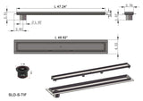 SereneDrains Linear Shower Drain Offset Outlet Tile Insert - Brushed 47