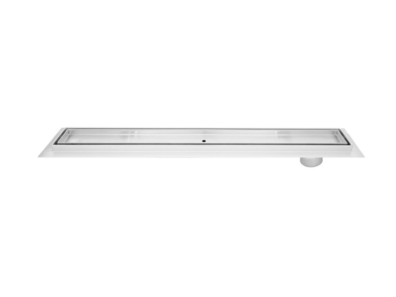 SereneDrains Linear Shower Drain Offset Outlet Tile Insert - Brushed 47
