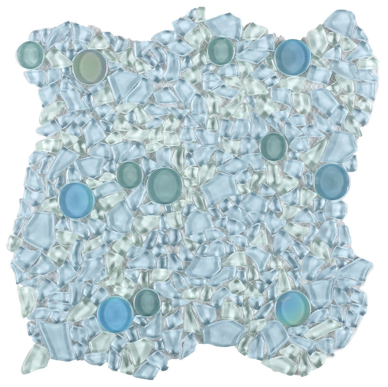 The Coin Series Glass Tile - Blue Laguna