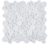 Marble Pebbles Mosaics Heart Shape - Carrara White