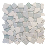 Marble and Glass Pebbles Mosaics Broken Shape - Quartz Blue