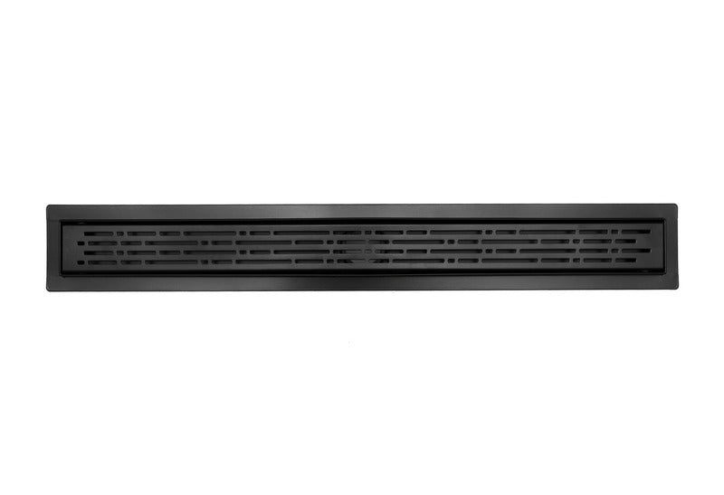SereneDrains Linear Shower Drain Broken Lane - Matte Black 24