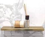 SereneDrains Shower Shelf Stainless Steel - Traditional Square - Gold
