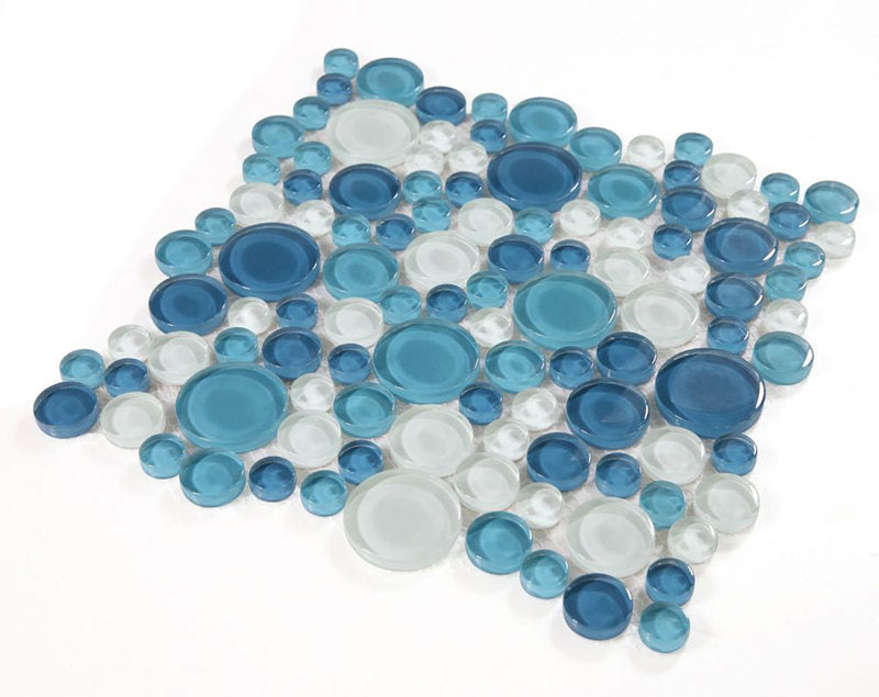 Circular Glass Tile Series - Ocean Sky