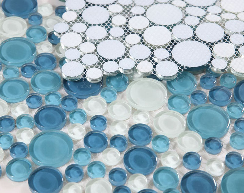 Circular Glass Tile Series - Ocean Sky