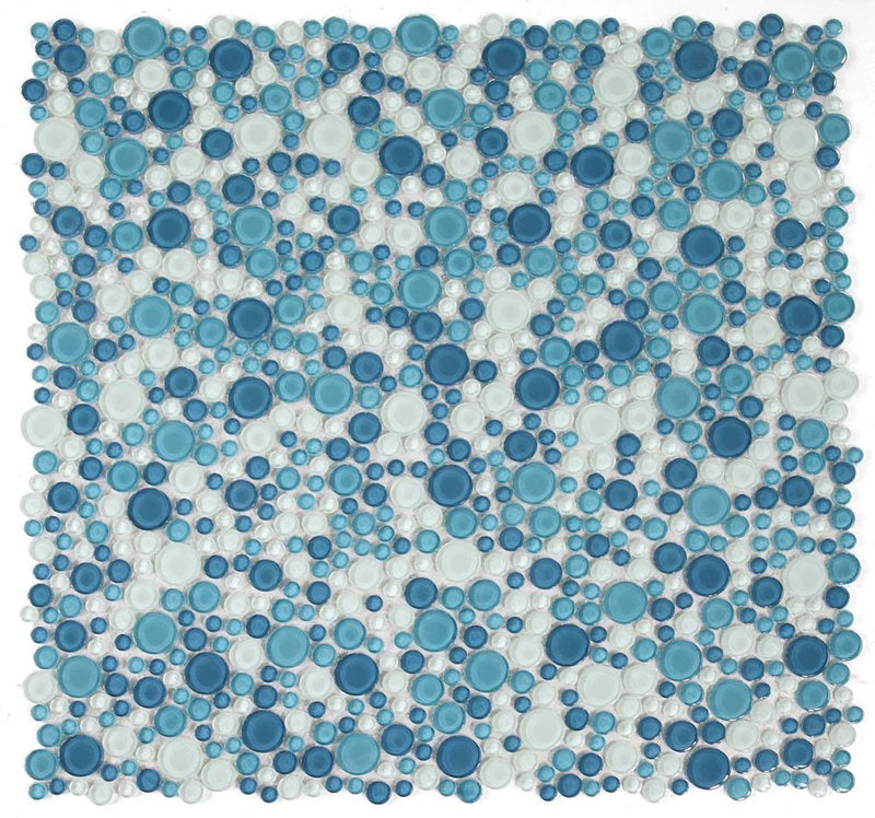 Circular Glass Tile Series - Ocean Sky