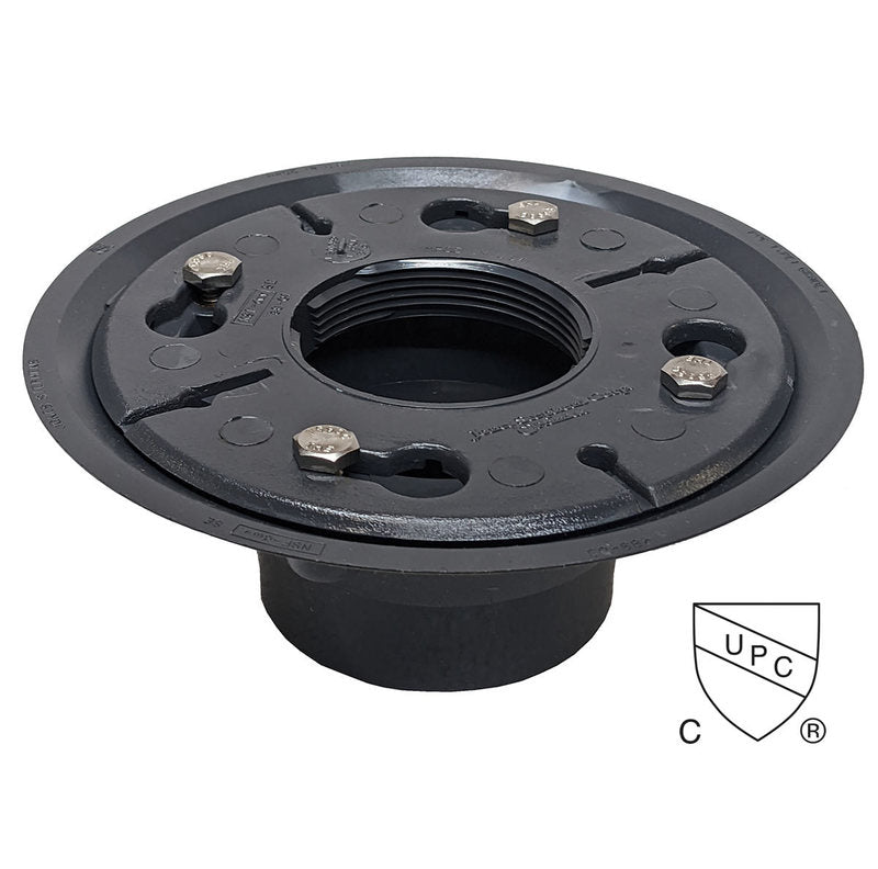 SereneDrains PVC 2 Inch Shower Drain Base for Linear Square Shower Drains