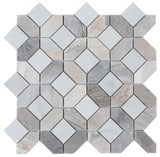Mosaics Carrara Marble Hexagon Pattern - Earth