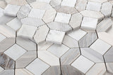 Mosaics Carrara Marble Hexagon Pattern - Earth