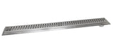 SereneDrains Linear Shower Drain Offset Outlet Ocean Wave - Brushed 59
