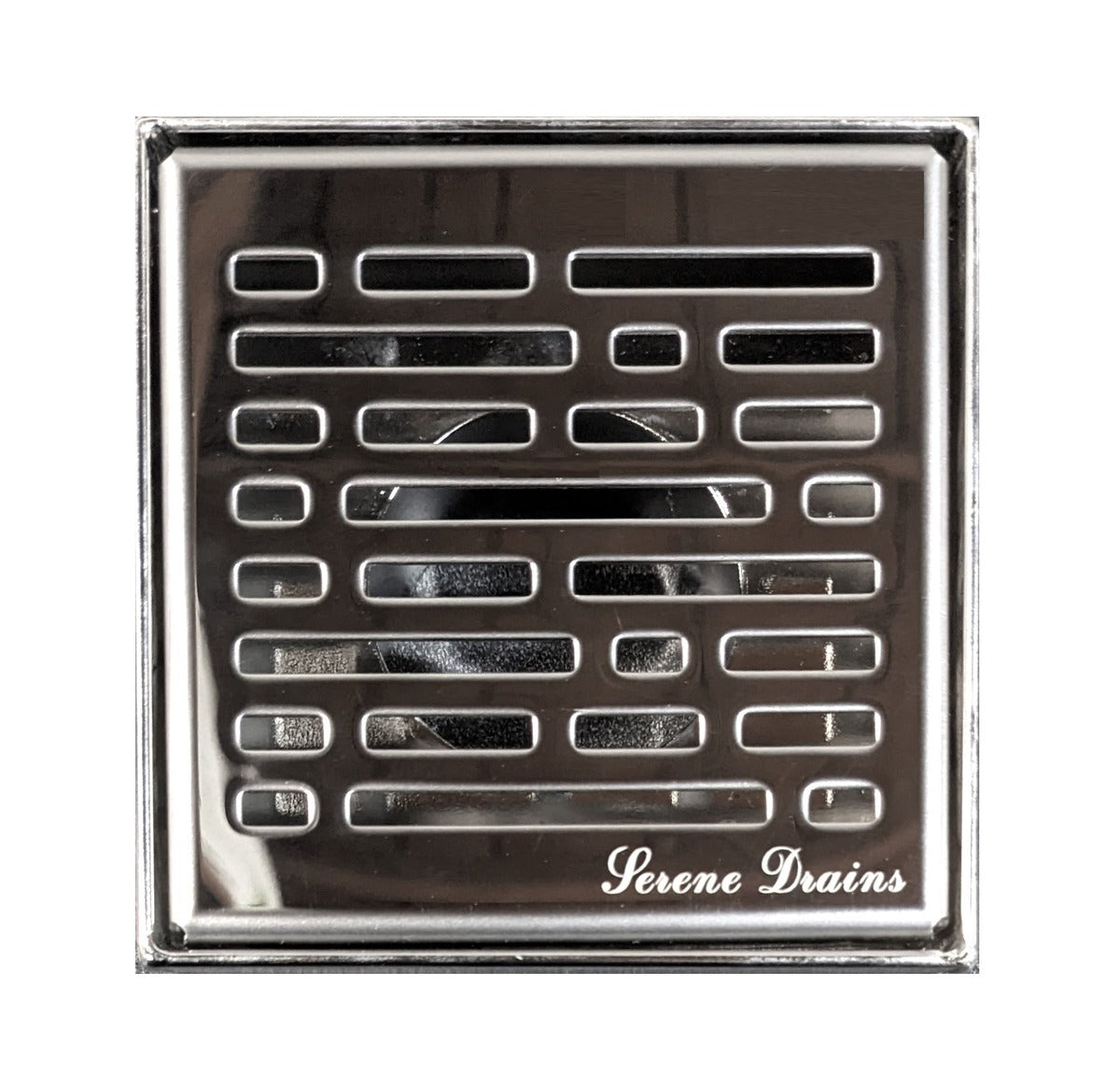 SereneDrains Square Shower Drain Broken Lane 4 Polished