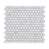 Mosaic Handmade Porcelain Penny Round - Marble Grey Matte