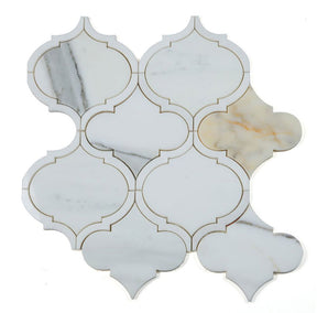 Arabesque Shape Calacatta Gold marble - White Gold