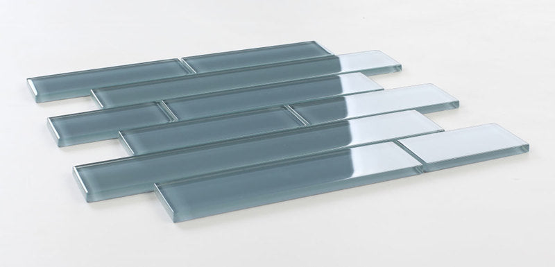 Mosaic Linear Glass Tiles Deep Blue Shining 2 x 6