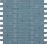 Mosaic Linear Glass Tiles Deep Blue Shining 2 x 6