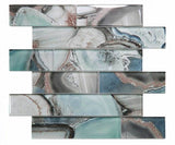 Mosaic Linear Glass Tiles - Shell Green