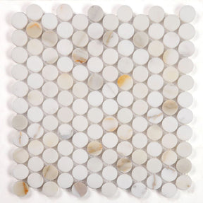 Mosaics Marble Penny Series - Calacatta White Gold