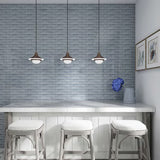 Crackle Glass Porcelain and Glass Arabesque - Blue Canal