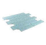 Mosaic Linear Glass Tiles Blue Green 2 x 6