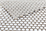 Mosaic Handmade Porcelain Penny Round - Fancy White