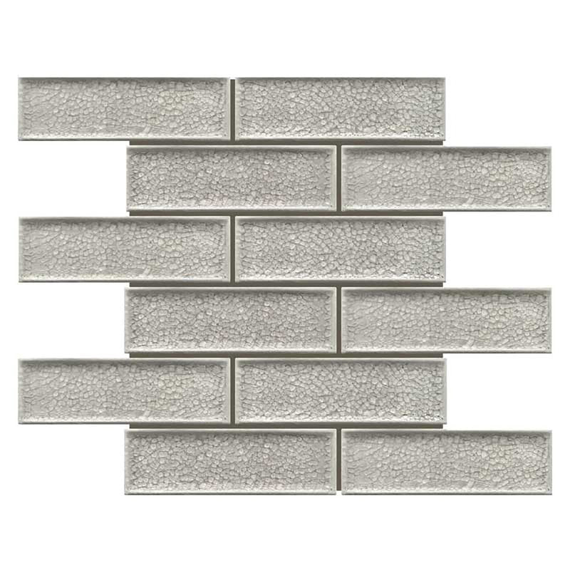 Crackle Glass Porcelain and Glass Interlock - Noble Gray