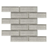 Crackle Glass Porcelain and Glass Interlock - Noble Gray
