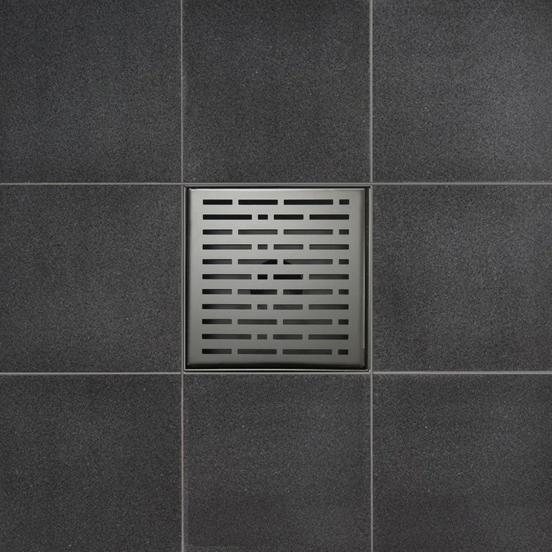 SereneDrains Square Shower Drain Broken Lane Matte Black 6