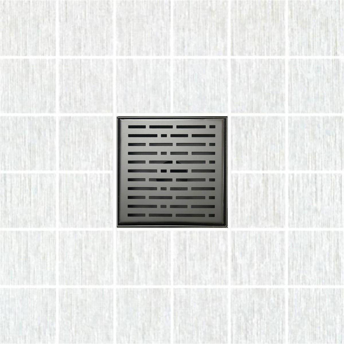 SereneDrains Square Shower Drain Broken Lane Matte Black 6