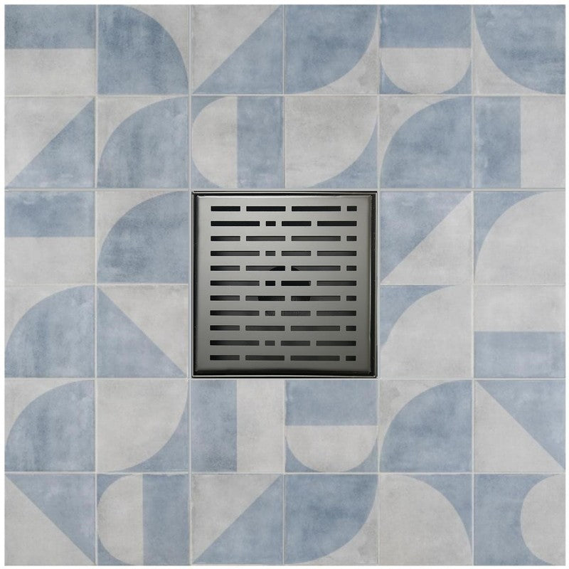 SereneDrains Square Shower Drain Broken Lane Matte Black 6