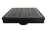 SereneDrains Square Shower Drain Broken Lane Matte Black 6