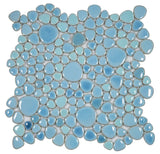 Mosaic Porcelain Tile Mancala Pebble Series - Sky Jewel