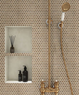 Porcelain Mosaic Tile Hexagons - Rustic Sunset
