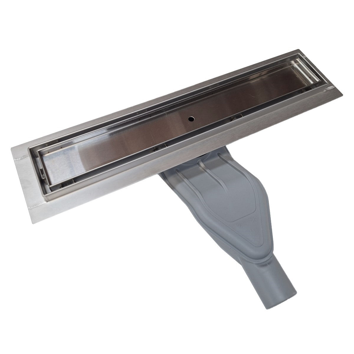 SereneDrains Wow Drain TM Side Discharge Outlet with Tile In Linear Shower Drain Horizontal Low Profile