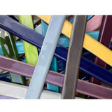 Close-up of colorful Kaleidoscope bullnoses in various colors.