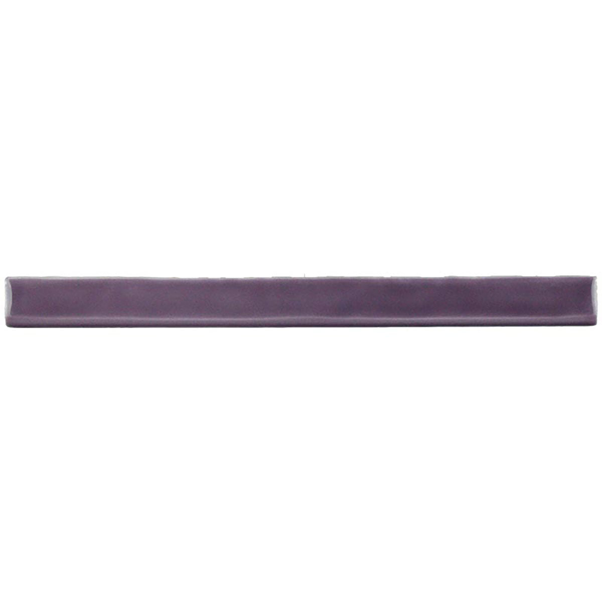 Glossy bordeaux ceramic bullnose trim tile with handcrafted Spanish detailing