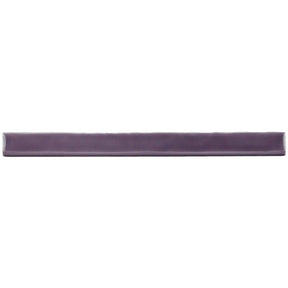 Glossy bordeaux ceramic bullnose trim tile with handcrafted Spanish detailing