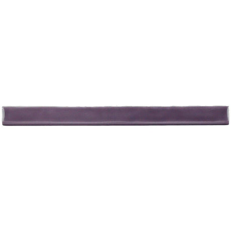 Glossy bordeaux ceramic bullnose trim tile with handcrafted Spanish detailing