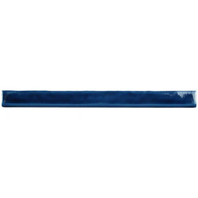 Glossy castille ceramic bullnose trim tile with handcrafted Spanish artisan detailing