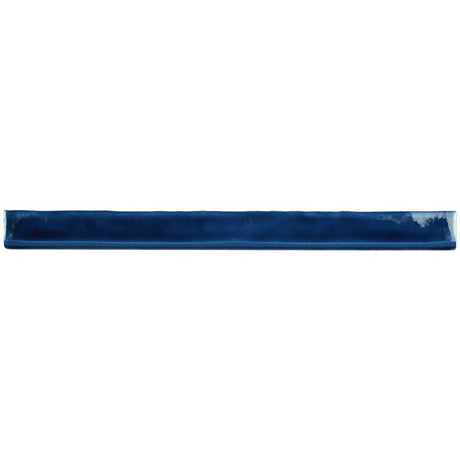 Glossy castille ceramic bullnose trim tile with handcrafted Spanish artisan detailing